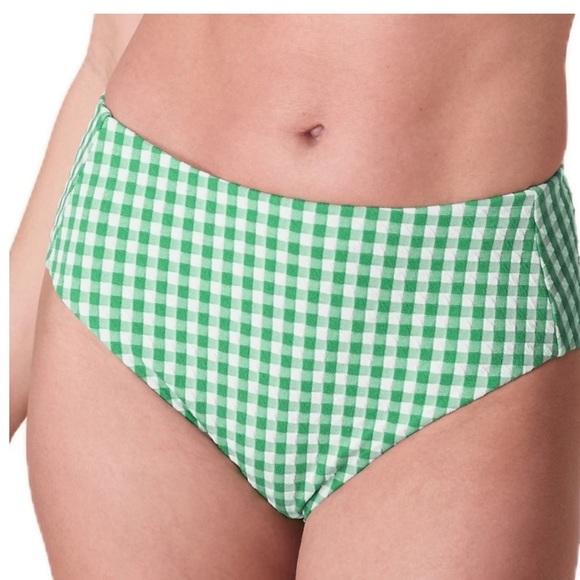 Andie NWT Delray Green Gingham Bikini Top 90’s The High Rise Bikini Bottoms Sz L - Picture 5 of 16